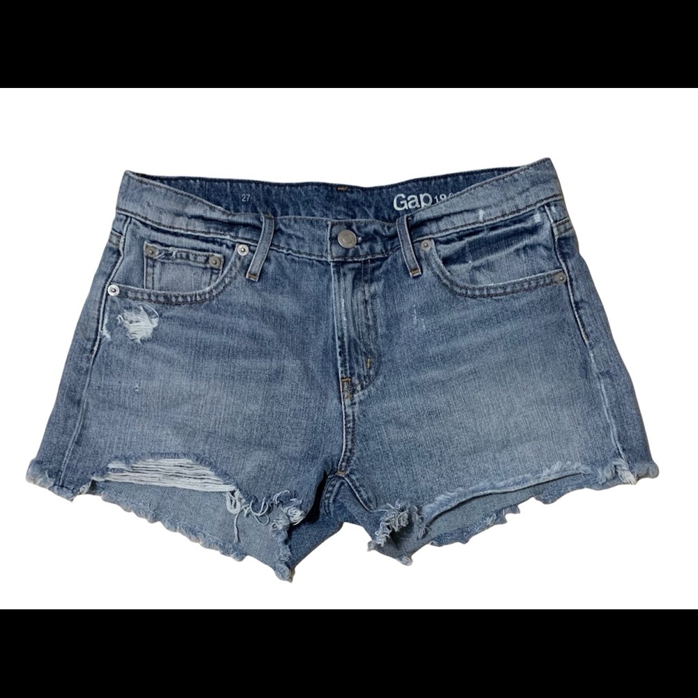 GAP 1969 Distressed Frayed Hem Women’s Jean Shorts Size 4
